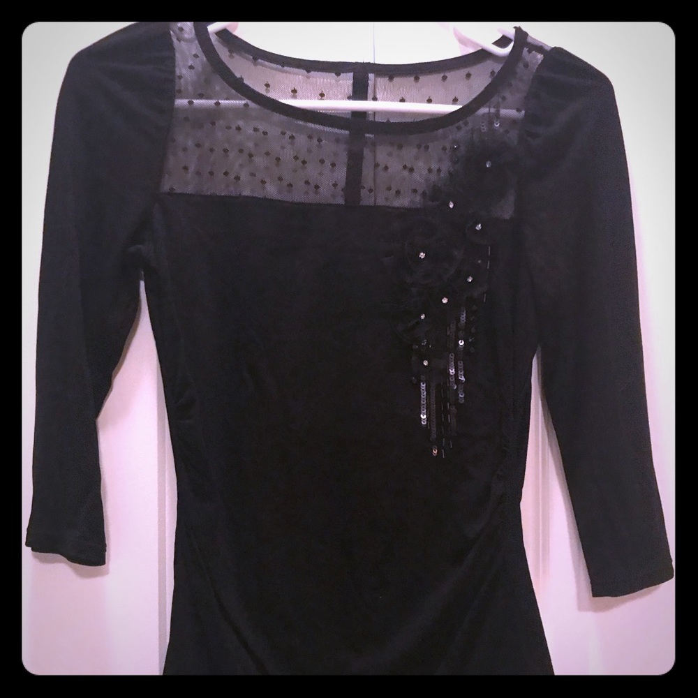 White House Black Market Shirt with Flower Detail